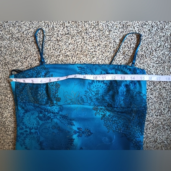 City Triangles Y2K Fairy Dress Juniors Large Asymmetric Blue Floral Whimsigoth - Picture 12 of 15